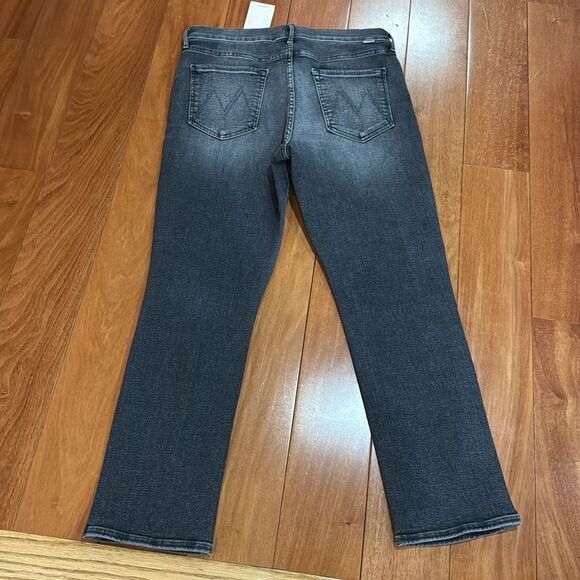 NWT MOTHER Women's Pixie Mid Rise Dazzler Ankle Up in Smoke Jeans size 33 - Picture 6 of 15